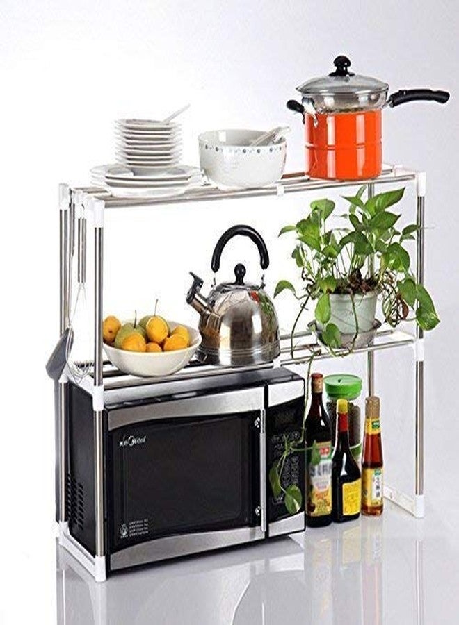 Credly 2-Tier Stainless Steel Multi-Function Kitchen Storage Rack/Microwave Oven Stand/Cutlery Storage - Image 3